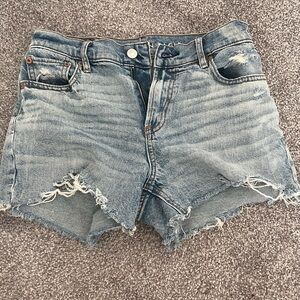 American Eagle Outfitters Blue Distressed Jean Shorts